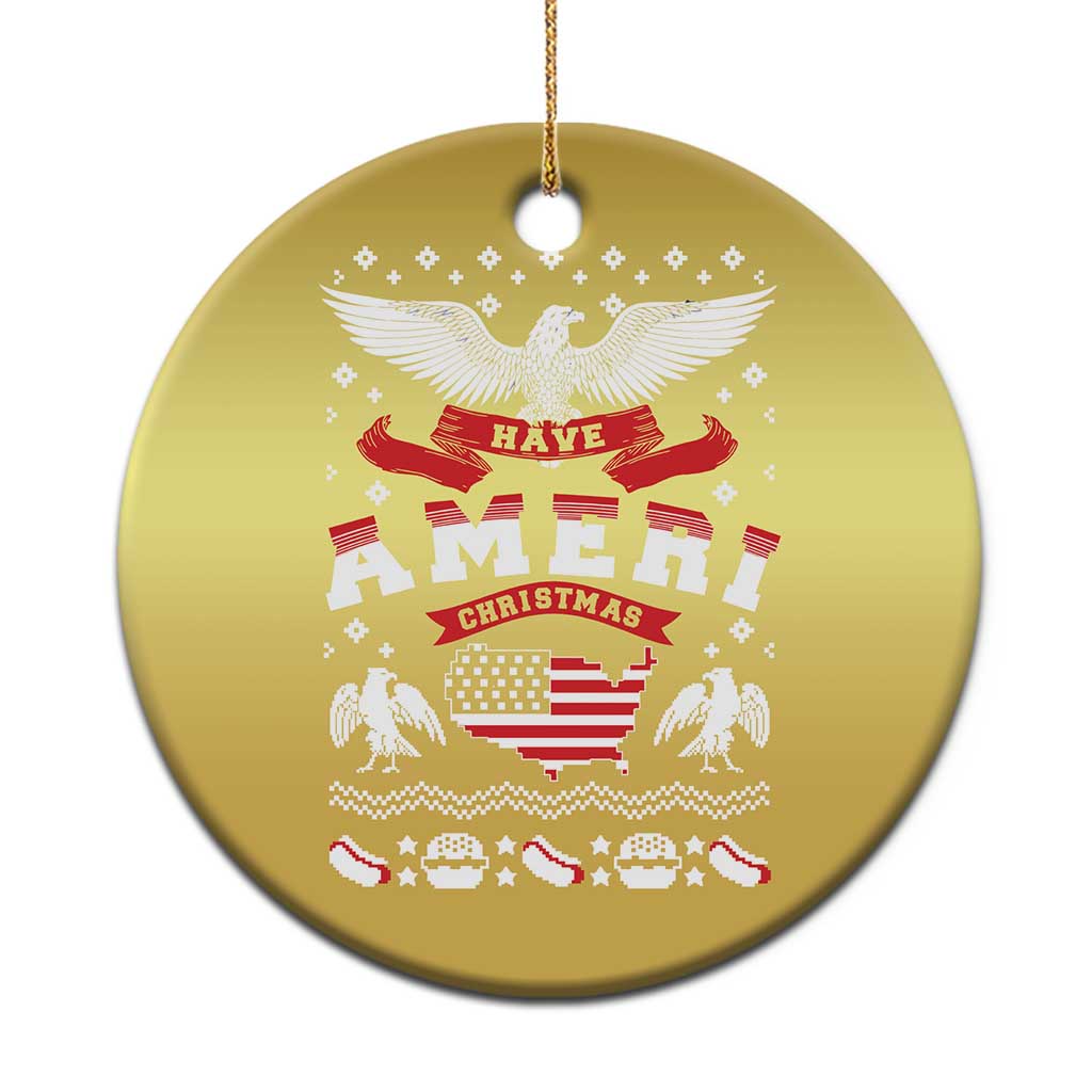 Have Ameri-Christmas USA Patriotic Eagle Xmas Christmas Ornament - Wonder Print Shop