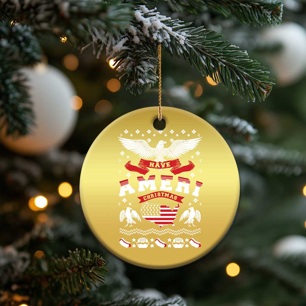 Have Ameri-Christmas USA Patriotic Eagle Xmas Christmas Ornament - Wonder Print Shop