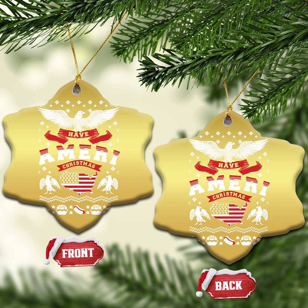 Have Ameri-Christmas USA Patriotic Eagle Xmas Christmas Ornament - Wonder Print Shop