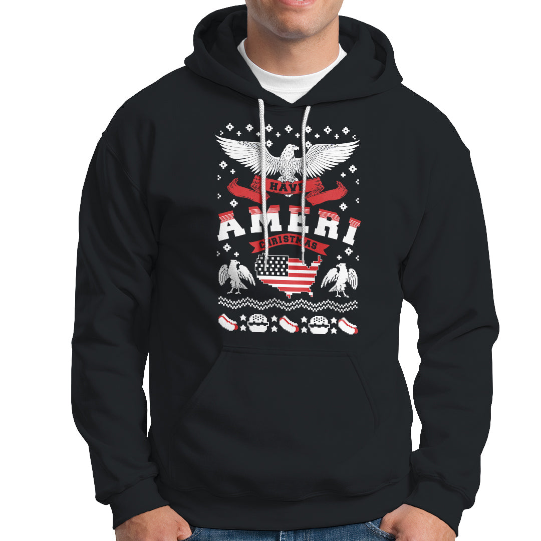 Have Ameri-Christmas USA Patriotic Eagle Xmas Hoodie - Wonder Print Shop