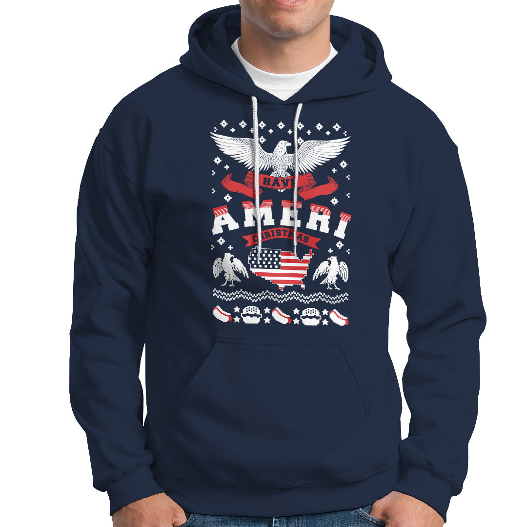 Have Ameri-Christmas USA Patriotic Eagle Xmas Hoodie - Wonder Print Shop