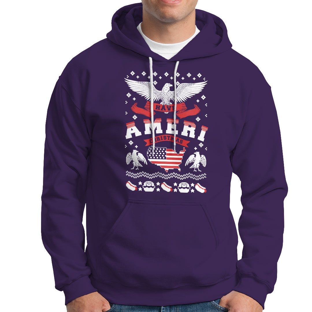Have Ameri-Christmas USA Patriotic Eagle Xmas Hoodie - Wonder Print Shop