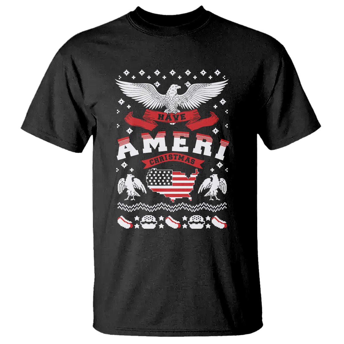 Have Ameri-Christmas USA Patriotic Eagle Xmas T Shirt - Wonder Print Shop
