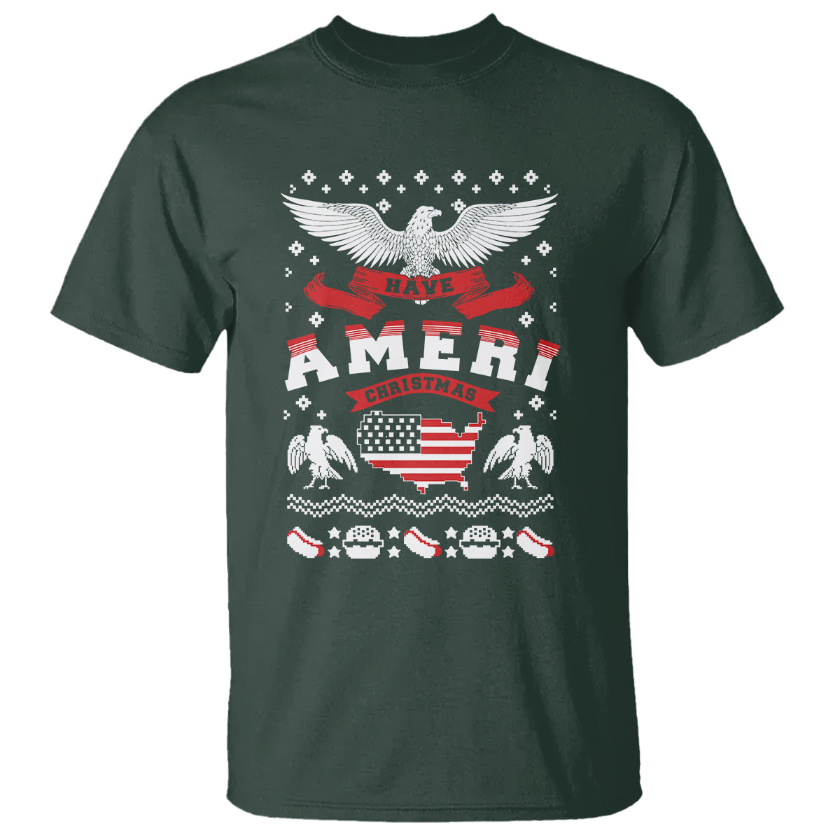 Have Ameri-Christmas USA Patriotic Eagle Xmas T Shirt - Wonder Print Shop