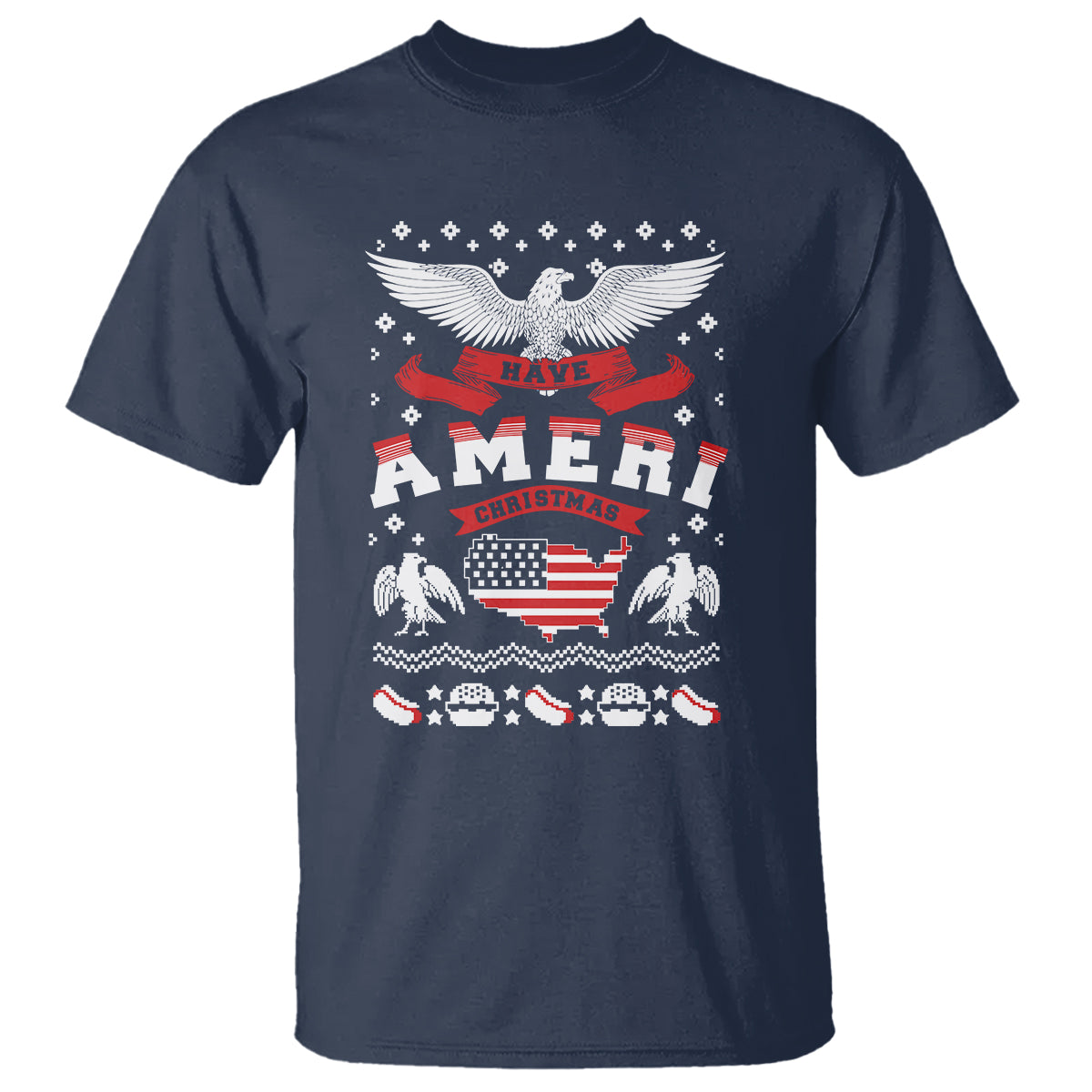 Have Ameri-Christmas USA Patriotic Eagle Xmas T Shirt - Wonder Print Shop