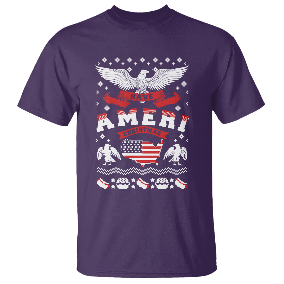 Have Ameri-Christmas USA Patriotic Eagle Xmas T Shirt - Wonder Print Shop