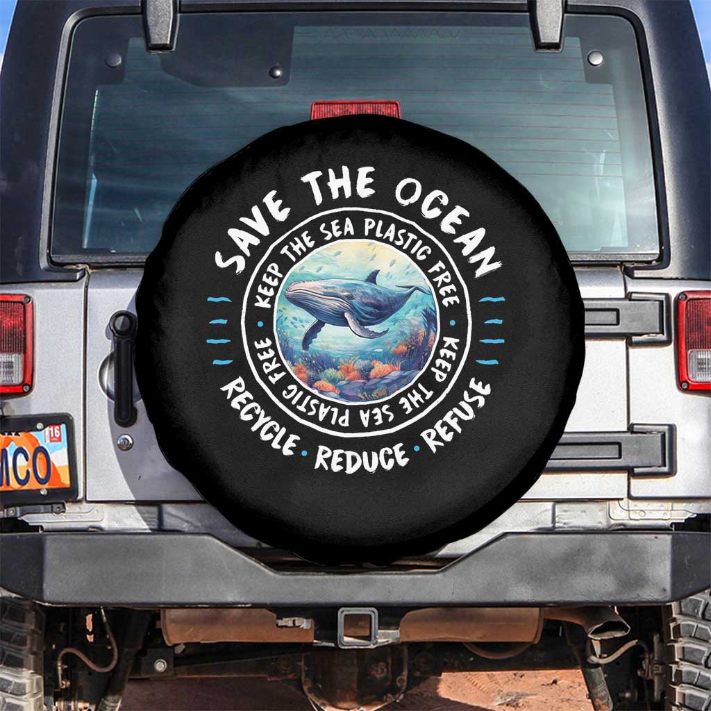 Earth Day Save The Ocean Humpback Whale Spare Tire Cover