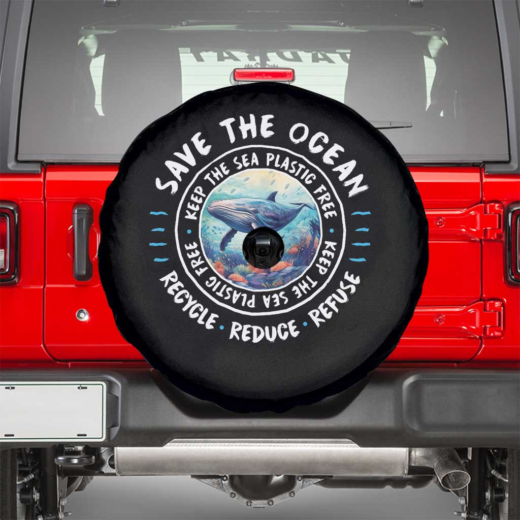 Earth Day Save The Ocean Humpback Whale Spare Tire Cover