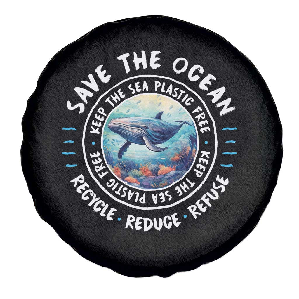 Earth Day Save The Ocean Humpback Whale Spare Tire Cover