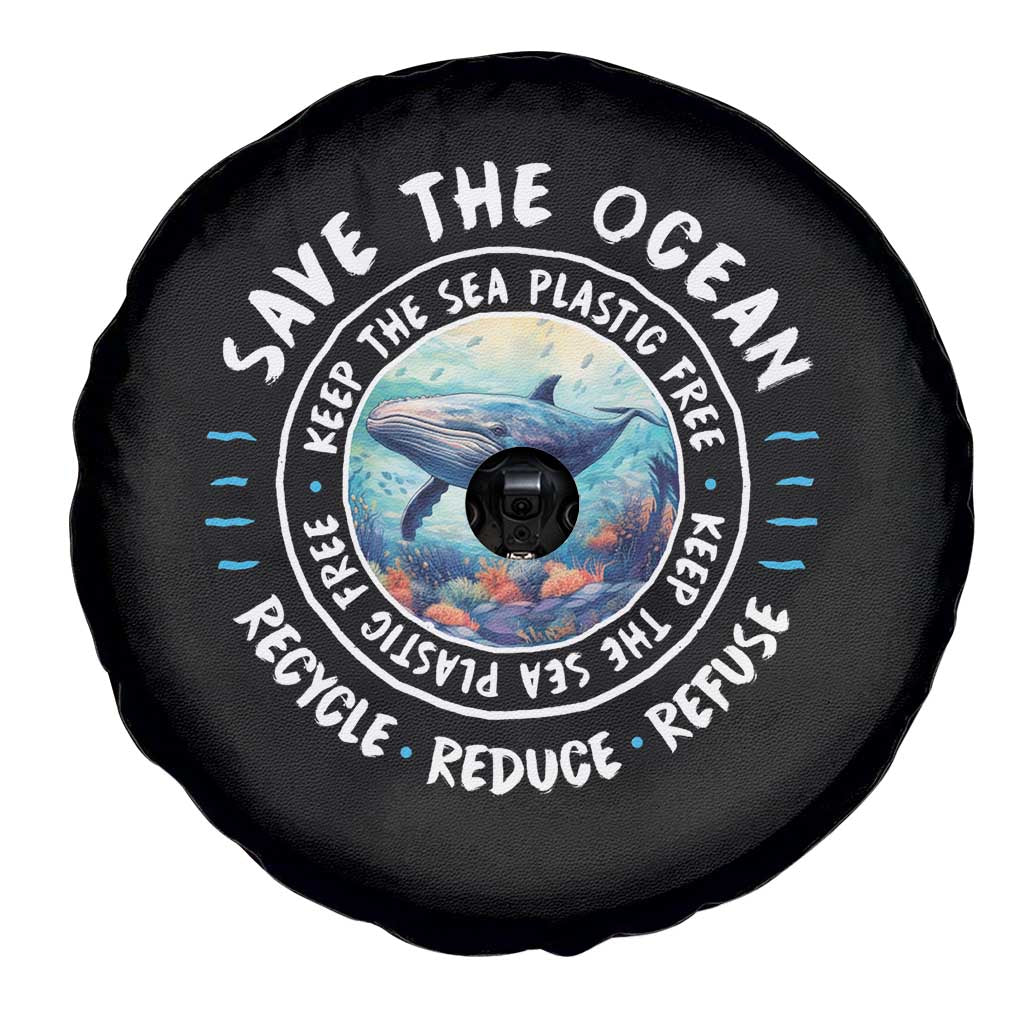 Earth Day Save The Ocean Humpback Whale Spare Tire Cover