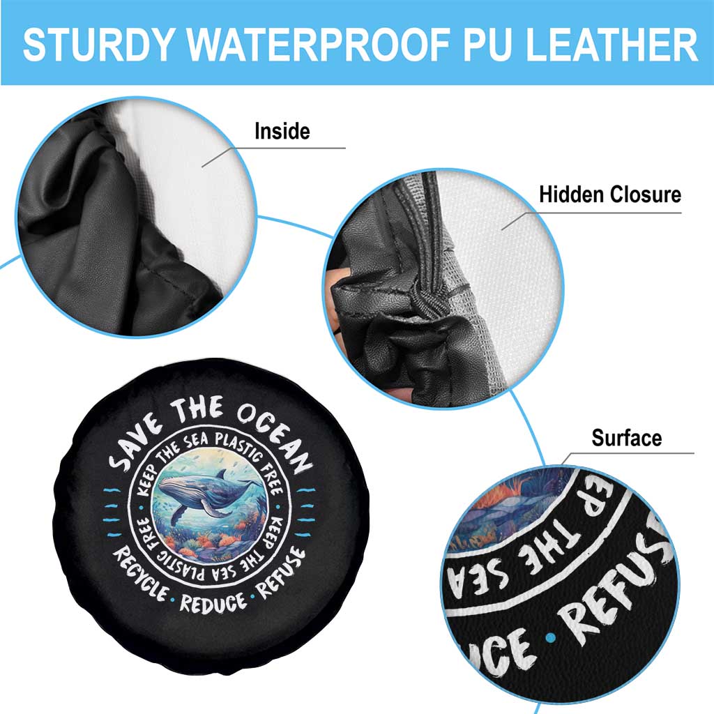 Earth Day Save The Ocean Humpback Whale Spare Tire Cover