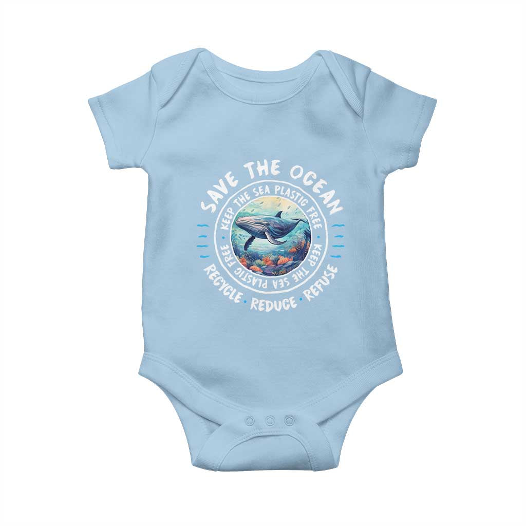 Earth Day Save The Ocean Humpback Whale Baby Onesie