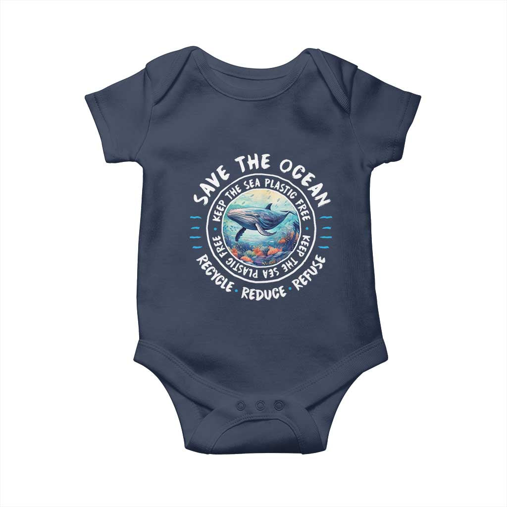 Earth Day Save The Ocean Humpback Whale Baby Onesie