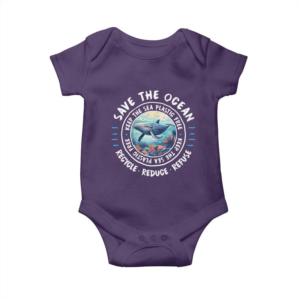 Earth Day Save The Ocean Humpback Whale Baby Onesie