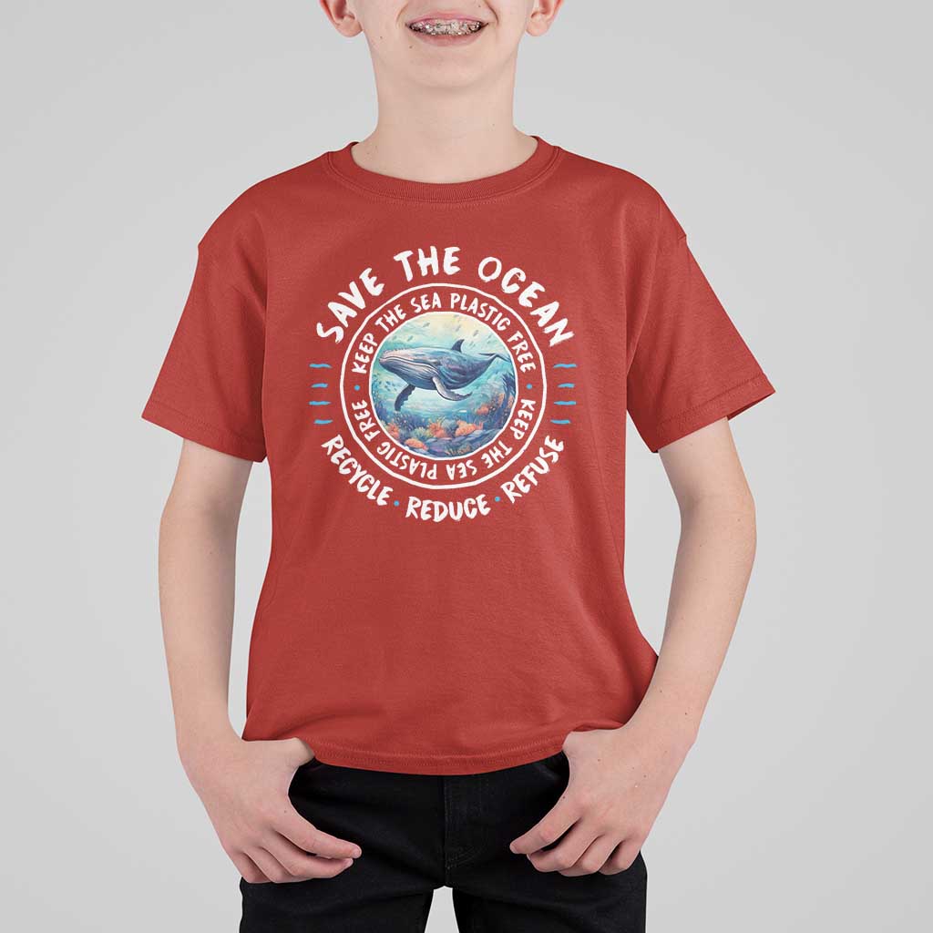 Earth Day Save The Ocean Humpback Whale T Shirt For Kid