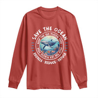Earth Day Save The Ocean Humpback Whale Long Sleeve Shirt