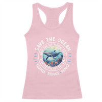 Earth Day Save The Ocean Humpback Whale Racerback Tank Top
