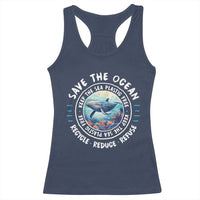 Earth Day Save The Ocean Humpback Whale Racerback Tank Top