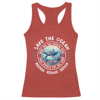 Earth Day Save The Ocean Humpback Whale Racerback Tank Top