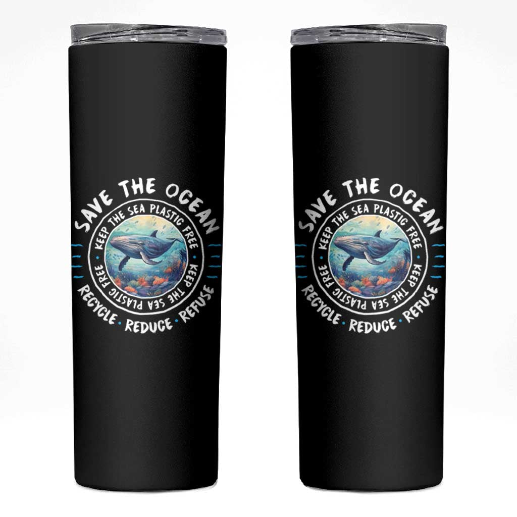 Earth Day Save The Ocean Humpback Whale Skinny Tumbler