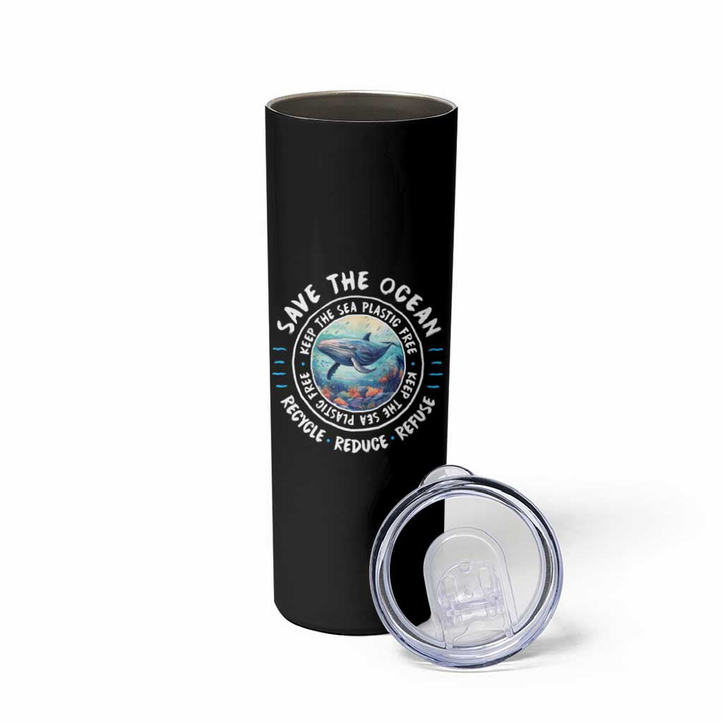 Earth Day Save The Ocean Humpback Whale Skinny Tumbler