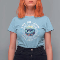Earth Day Save The Ocean Humpback Whale T Shirt For Women