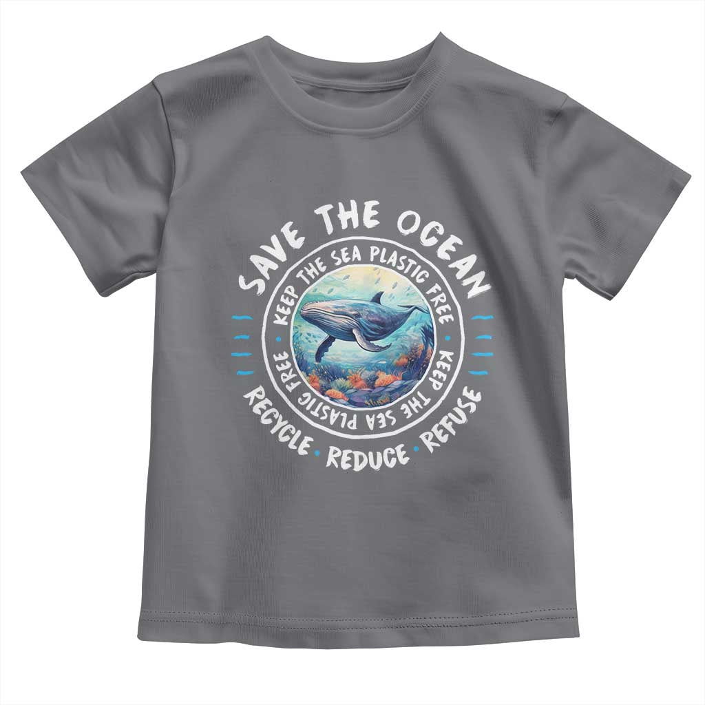 Earth Day Save The Ocean Humpback Whale Toddler T Shirt