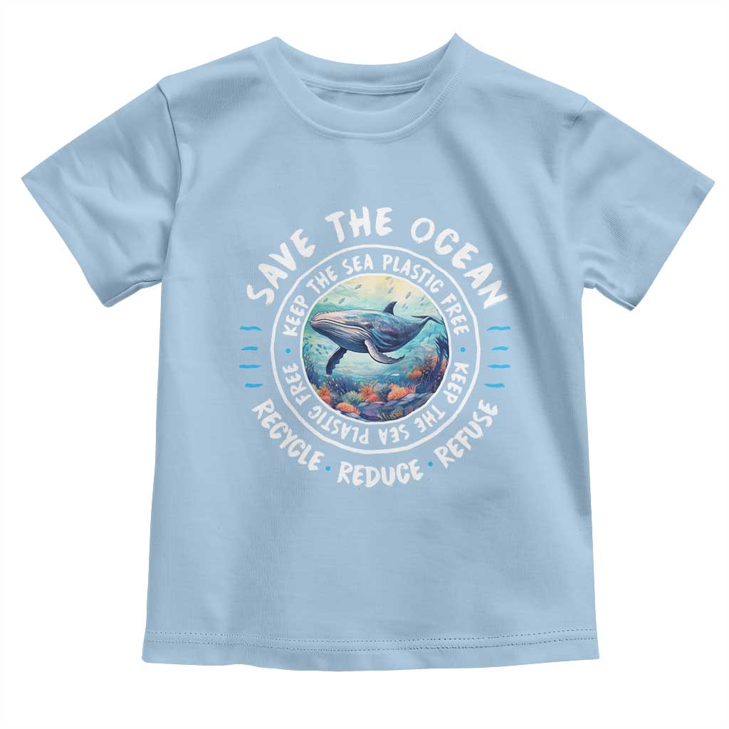Earth Day Save The Ocean Humpback Whale Toddler T Shirt