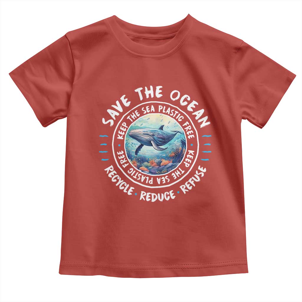 Earth Day Save The Ocean Humpback Whale Toddler T Shirt