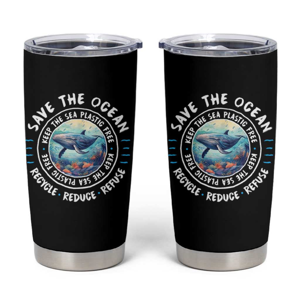 Earth Day Save The Ocean Humpback Whale Tumbler Cup