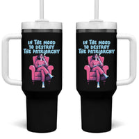 Feminist Tumbler With Handle In A Mood To Destroy The Patriarchy Cool Women Smoking