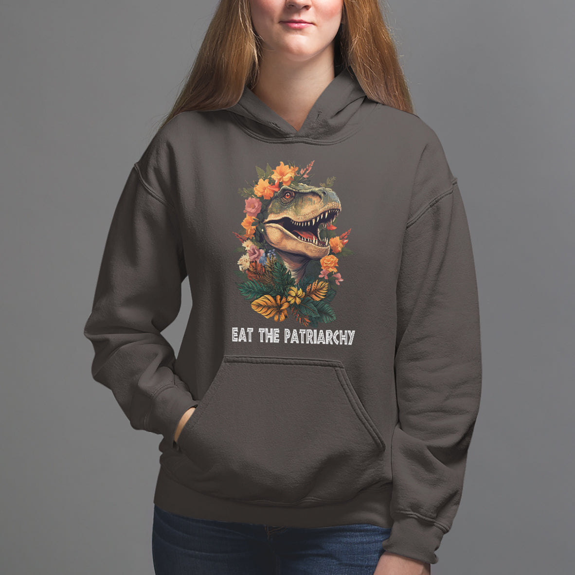 Eat The Patriarchy Feminist Dinosaur Hoodie - Wonder Print Shop
