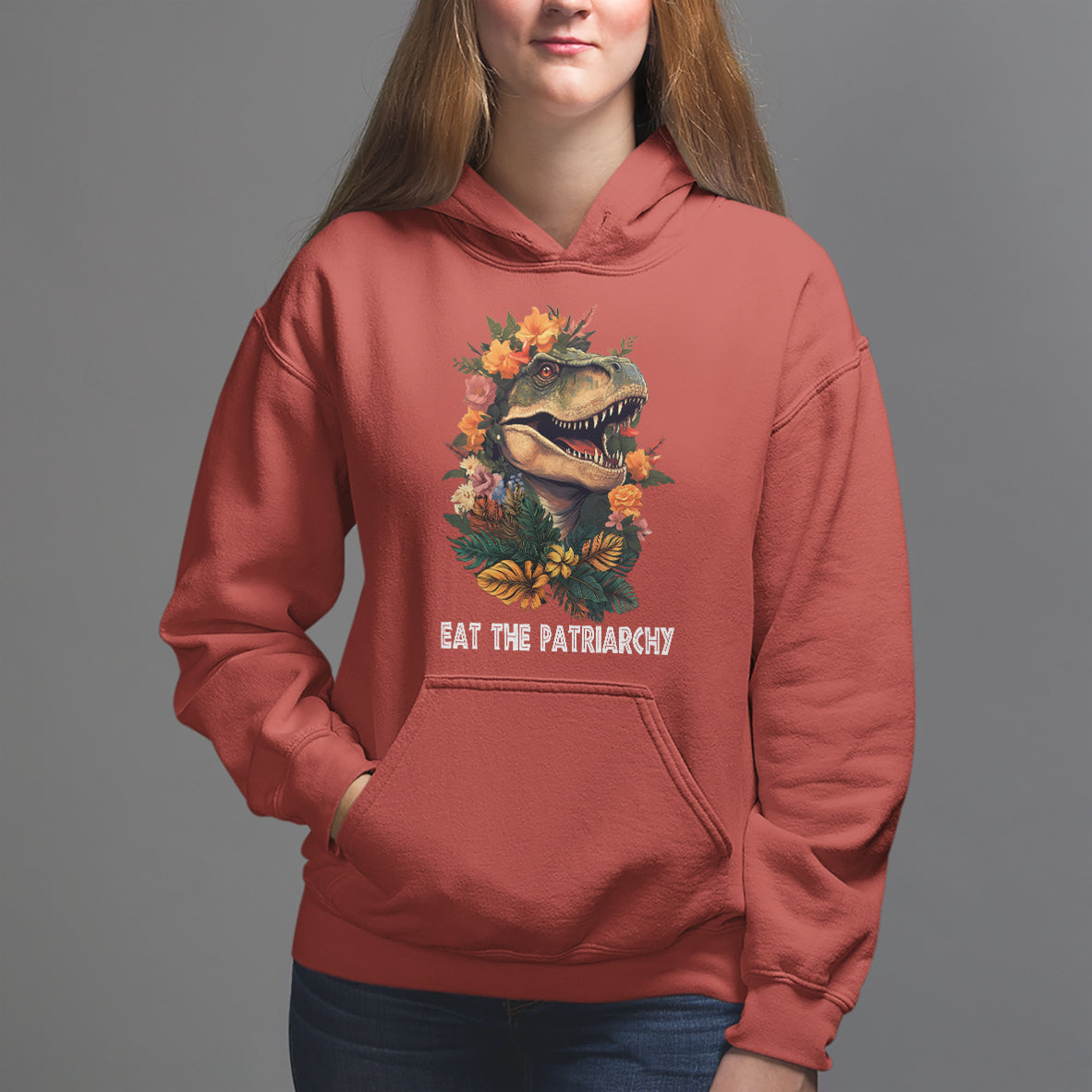Eat The Patriarchy Feminist Dinosaur Hoodie - Wonder Print Shop