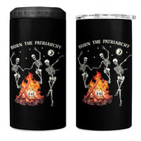 Funny Feminist 4 in 1 Can Cooler Tumbler Burn The Patriarchy Skeleton Dancing
