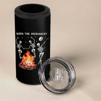 Funny Feminist 4 in 1 Can Cooler Tumbler Burn The Patriarchy Skeleton Dancing