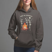 Funny Feminist Hoodie Burn The Patriarchy Skeleton Dancing - Wonder Print Shop