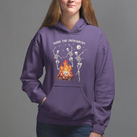 Funny Feminist Hoodie Burn The Patriarchy Skeleton Dancing - Wonder Print Shop