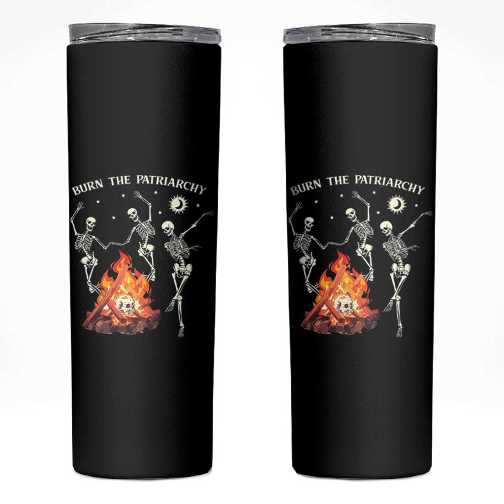Funny Feminist Skinny Tumbler Burn The Patriarchy Skeleton Dancing