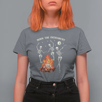 Funny Feminist T Shirt For Women Burn The Patriarchy Skeleton Dancing - Wonder Print Shop