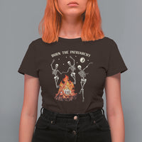 Funny Feminist T Shirt For Women Burn The Patriarchy Skeleton Dancing - Wonder Print Shop