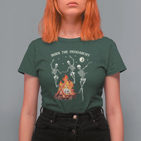 Funny Feminist T Shirt For Women Burn The Patriarchy Skeleton Dancing - Wonder Print Shop