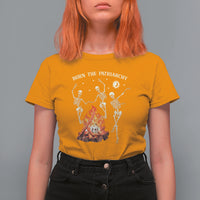 Funny Feminist T Shirt For Women Burn The Patriarchy Skeleton Dancing - Wonder Print Shop