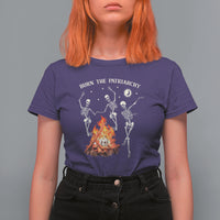 Funny Feminist T Shirt For Women Burn The Patriarchy Skeleton Dancing - Wonder Print Shop