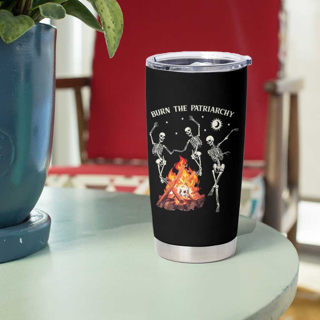Funny Feminist Tumbler Cup Burn The Patriarchy Skeleton Dancing