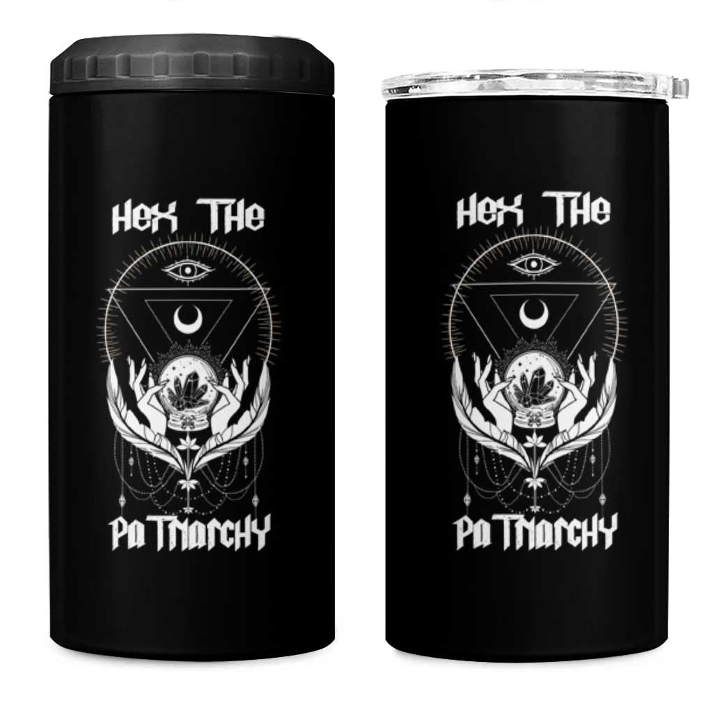 Hex The Patriarchy Feminist Witch Celestial Moon 4 in 1 Can Cooler Tumbler