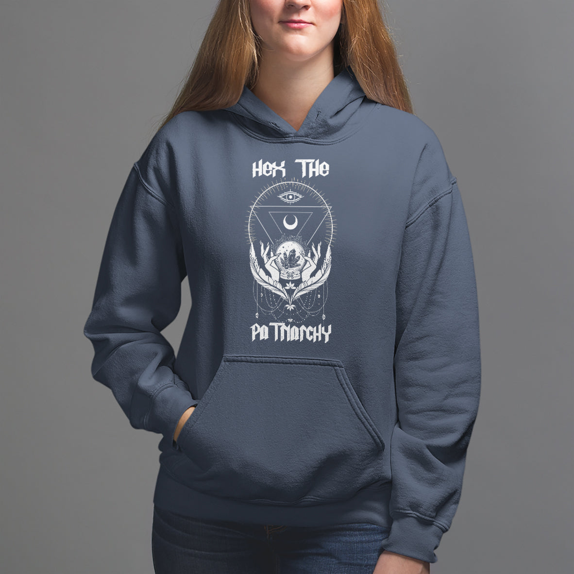 Hex The Patriarchy Feminist Witch Celestial Moon Hoodie - Wonder Print Shop