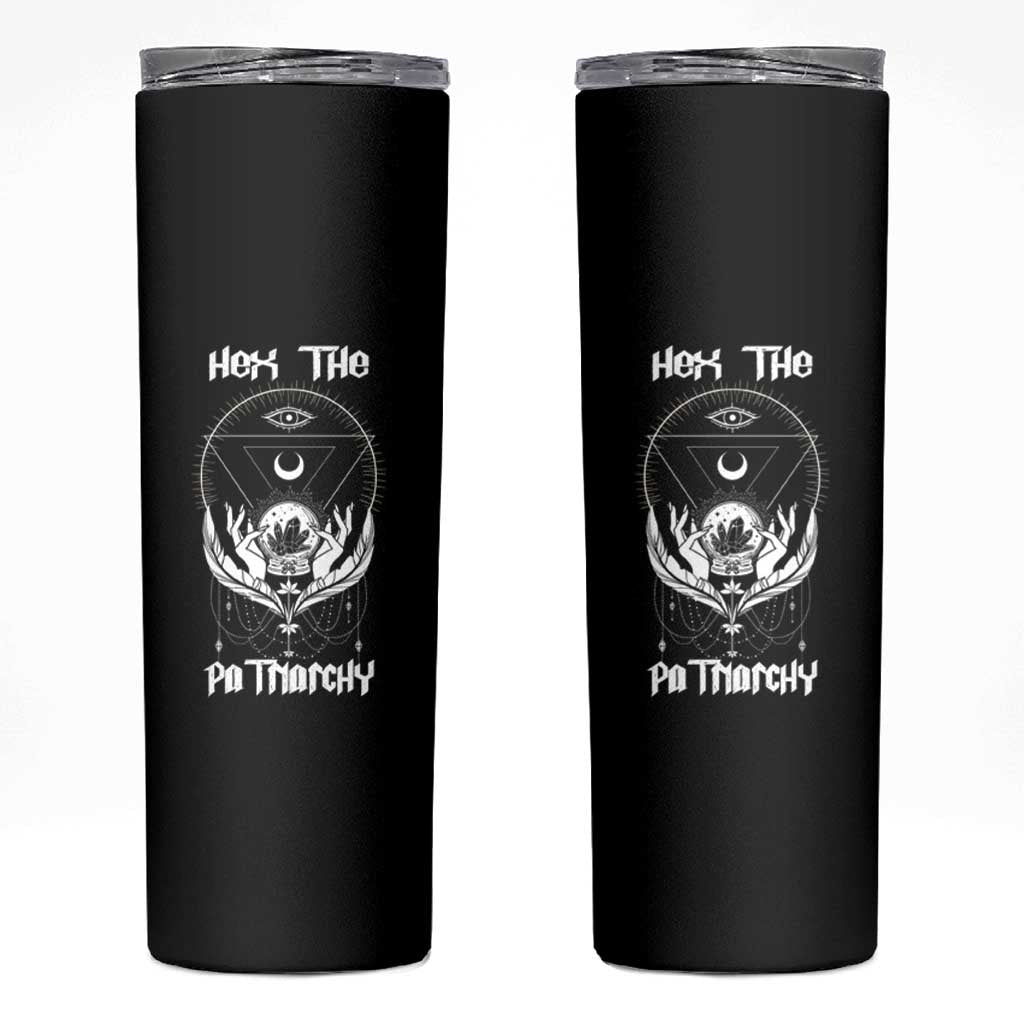 Hex The Patriarchy Feminist Witch Celestial Moon Skinny Tumbler