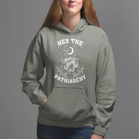 Feminist Witch Hoodie Hex The Patriarchy Celestial Moon Snake - Wonder Print Shop
