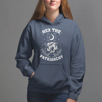 Feminist Witch Hoodie Hex The Patriarchy Celestial Moon Snake - Wonder Print Shop