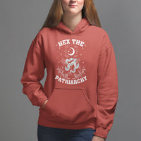 Feminist Witch Hoodie Hex The Patriarchy Celestial Moon Snake - Wonder Print Shop
